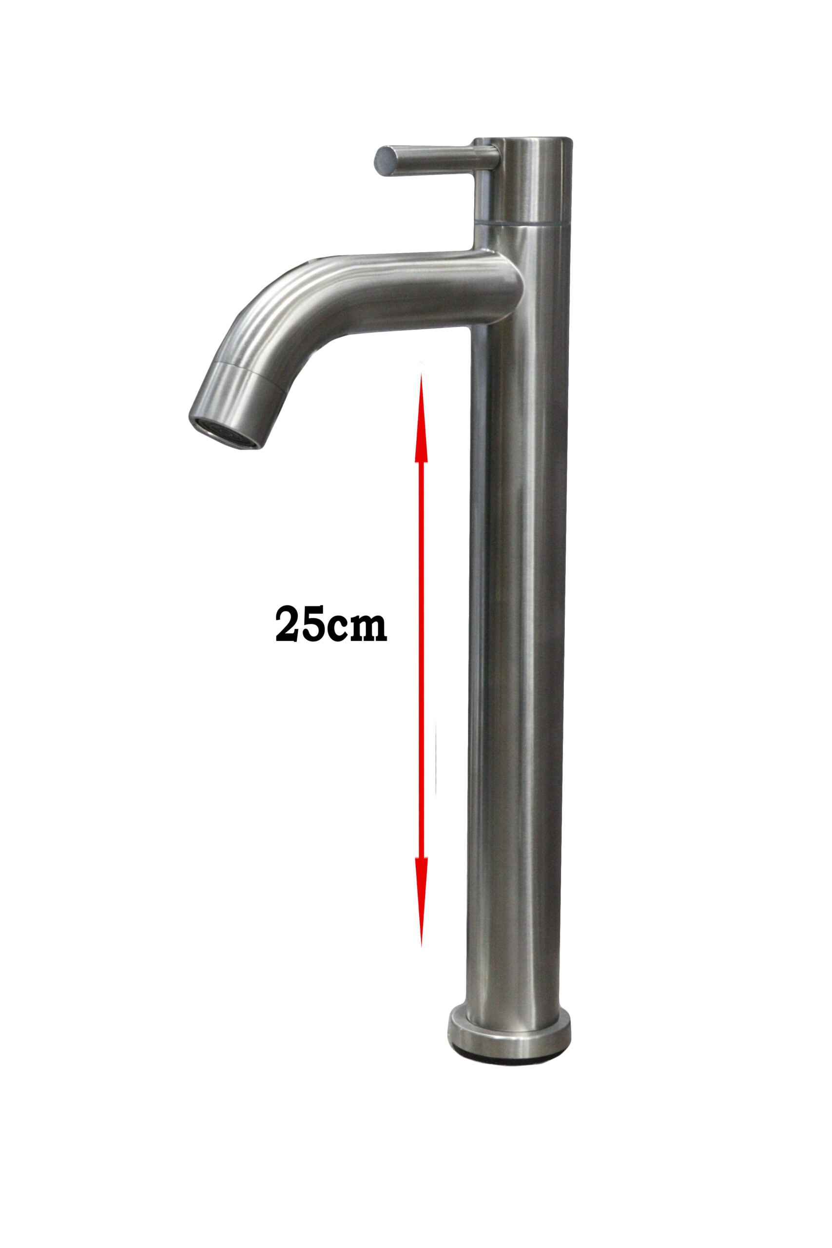 BS1011H ( SS304 – High Neck 29cm Curved Nose Basin Pillar Tap )