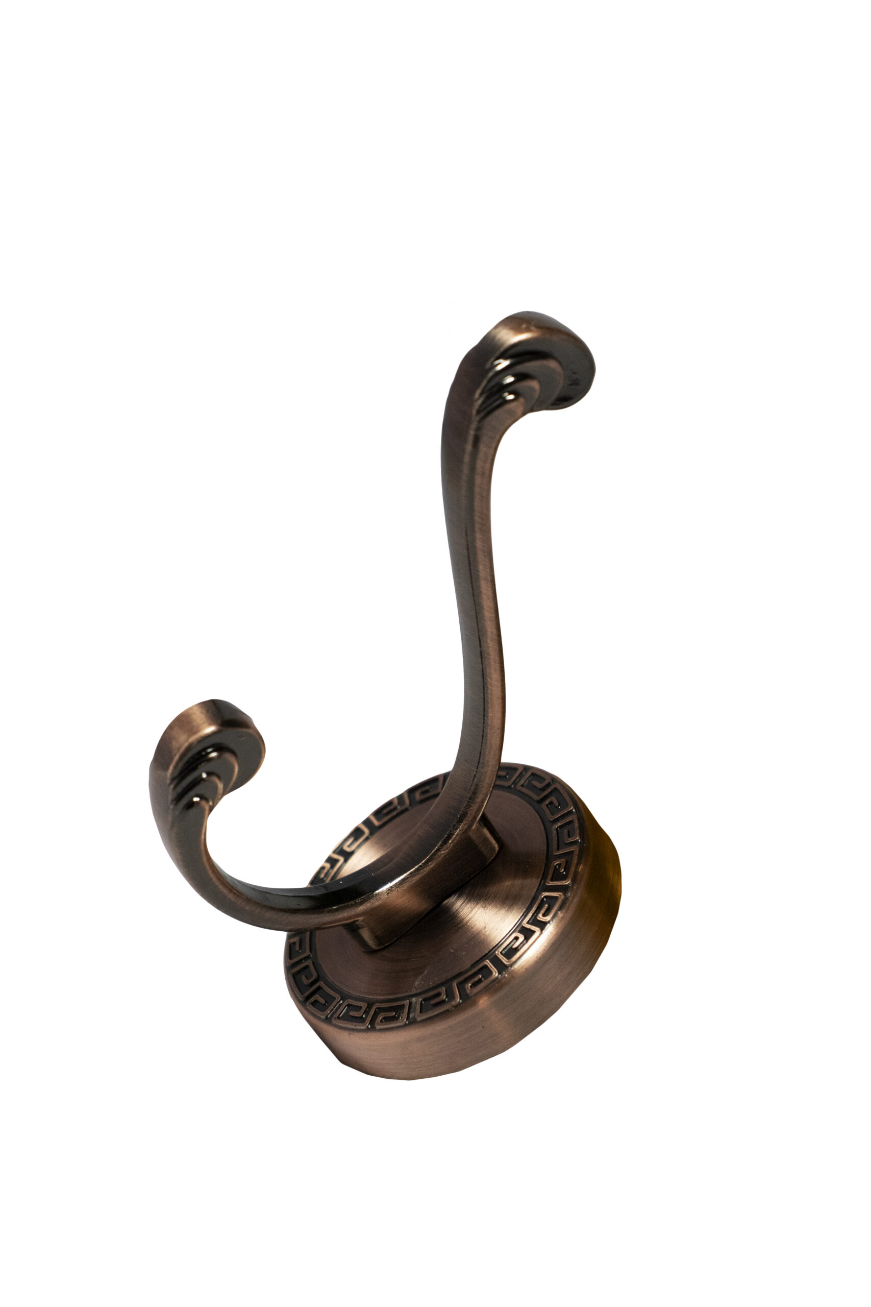 N102 ( W62-1 Double Hook with Engraved Pattern Antique Brass )