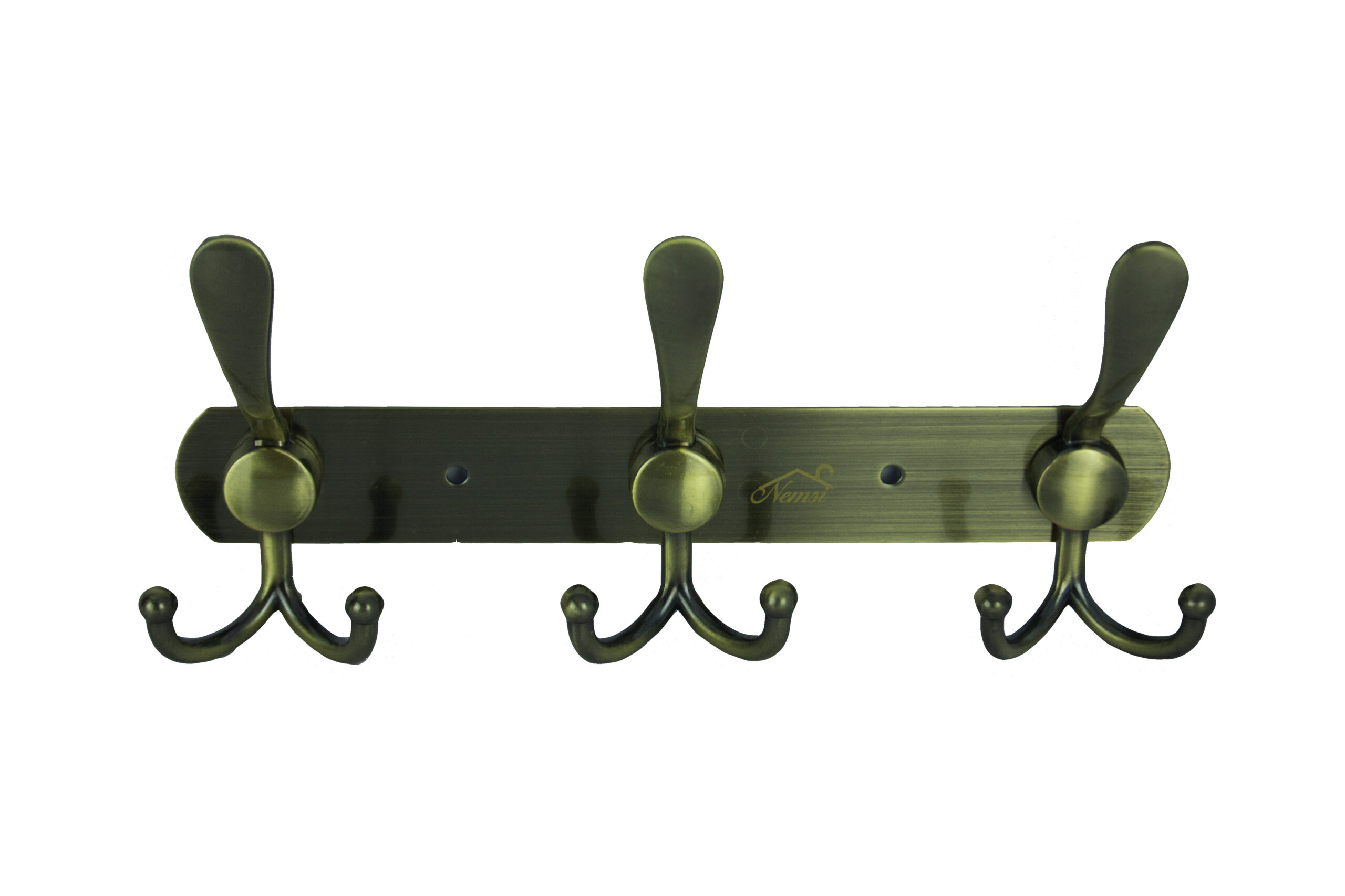 N116 ( W52 – 3 Hooks Double Sided Antique Brass )